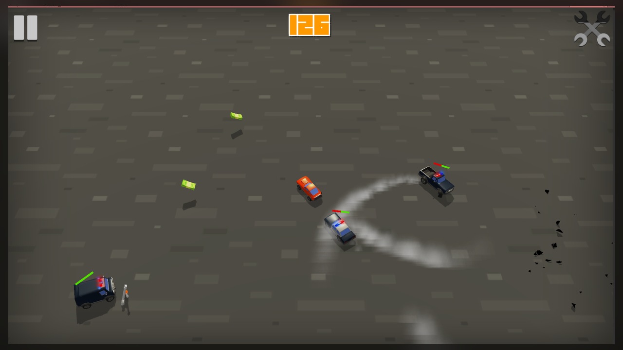 Car Chase top-down police pursuit gameplay.