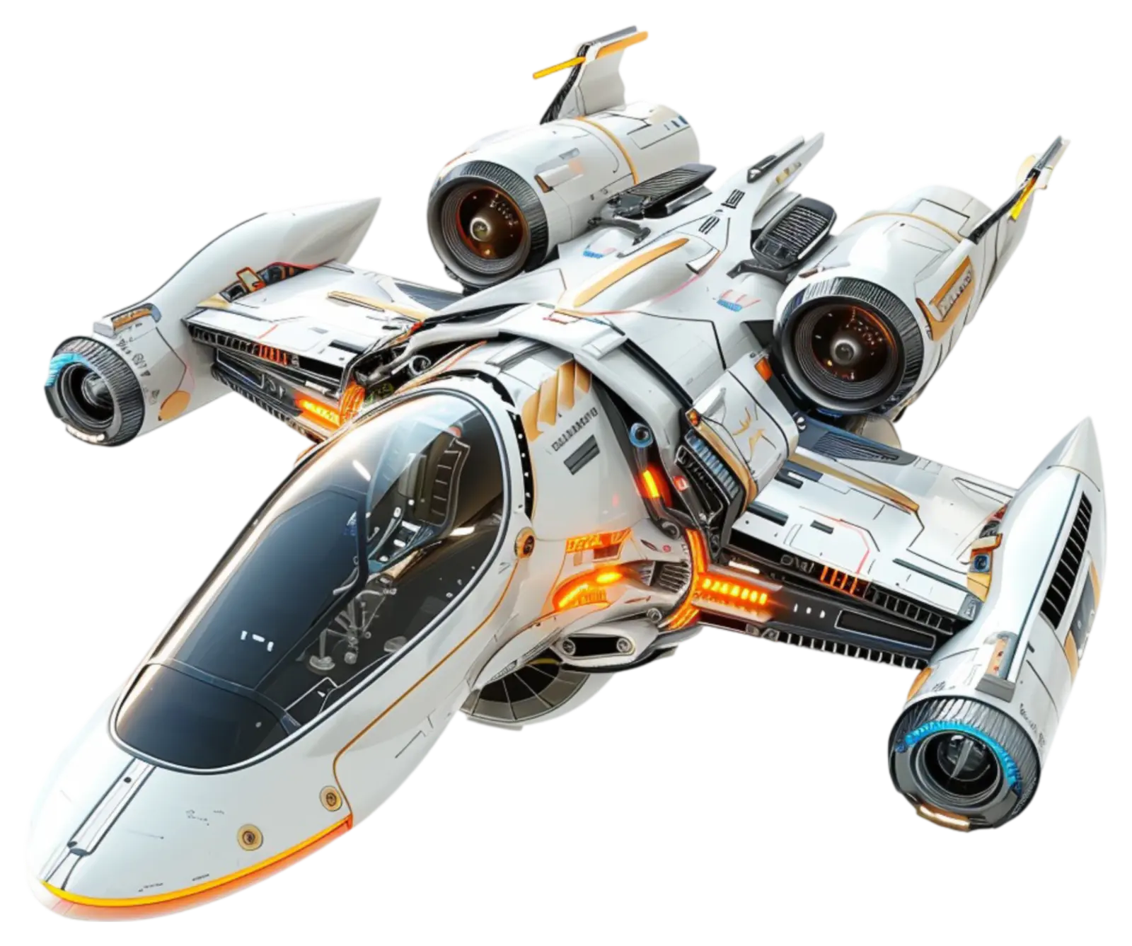 White futuristic spaceship