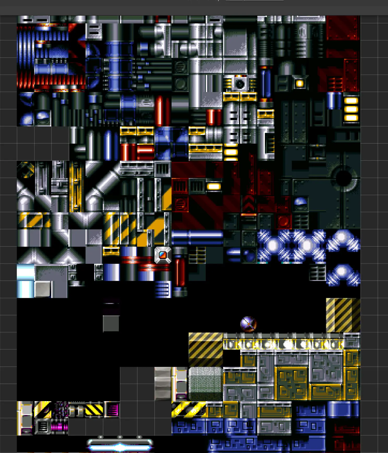 Detailed lower section of the Sci-Fi Platformer tilesheet