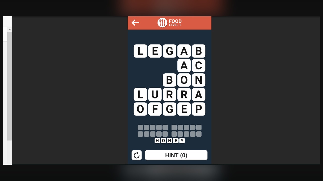 Build words from the letter grid.